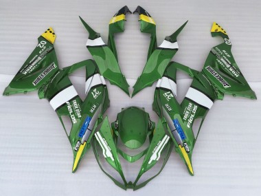 Carenado Moto Kawasaki ZX6R 2013-2018 - Verde Amarillo Azul Blanco