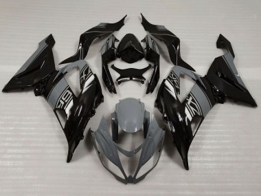Carenado Moto Kawasaki ZX6R 2013-2018 - Nardo Gris Negro Brillante