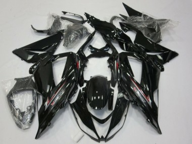 Carenado Moto Kawasaki ZX6R 2013-2018 - Negro Brillante Plata Rojo