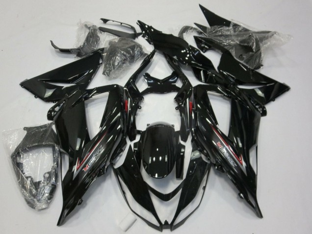Carenado Moto Kawasaki ZX6R 2013-2018 - Negro Brillante Plata Rojo