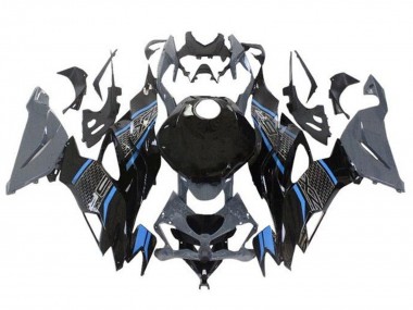 Carenado Moto Kawasaki ZX6R 2019-2022 - Gris Azul Negro Honeycomb