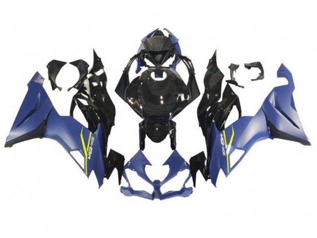 Carenado Moto Kawasaki ZX6R 2019-2022 - Azul Mate Negro Brillante