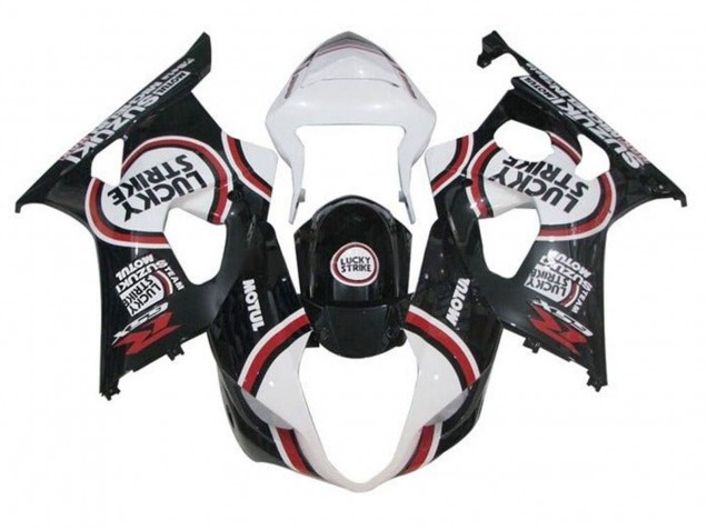 Carenado Moto Suzuki GSXR 1000 2003-2004 - Blanco Negro Rojo Lucky Strike