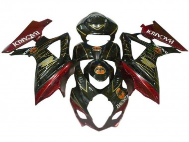 Carenado Moto Suzuki GSXR 1000 2005-2006 - Negro Rojo Oro BACARDI