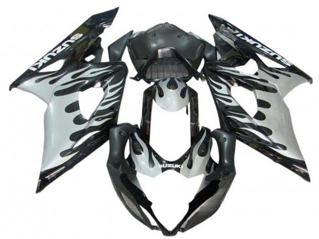 Carenado Moto Suzuki GSXR 1000 2005-2006 - Negro Blanco Llama