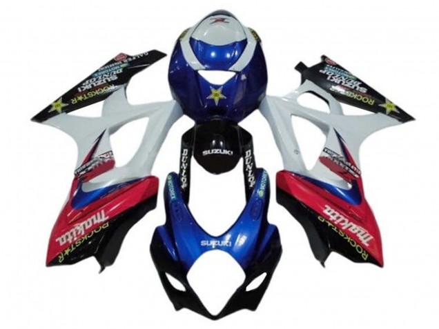 Carenado Moto Suzuki GSXR 1000 2005-2006 - Blanco Rojo Azul Makita