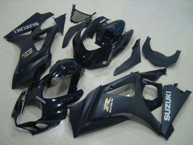 Carenado Moto Suzuki GSXR 1000 2005-2006 - Negro Brillante Negro Mate Plata Oro