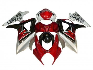 Carenado Moto Suzuki GSXR 1000 2005-2006 - Plata Rojo Negro