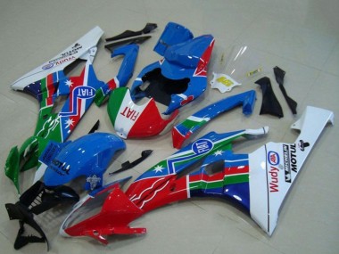 Carenado Moto Yamaha YZF R6 2006-2007 - Blanco Azul Rojo Verde Fiat Motul