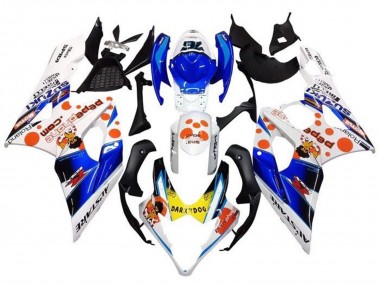 Carenado Moto Suzuki GSXR 1000 2005-2006 - Blanco Azul Naranja Amarillo Dark Dog