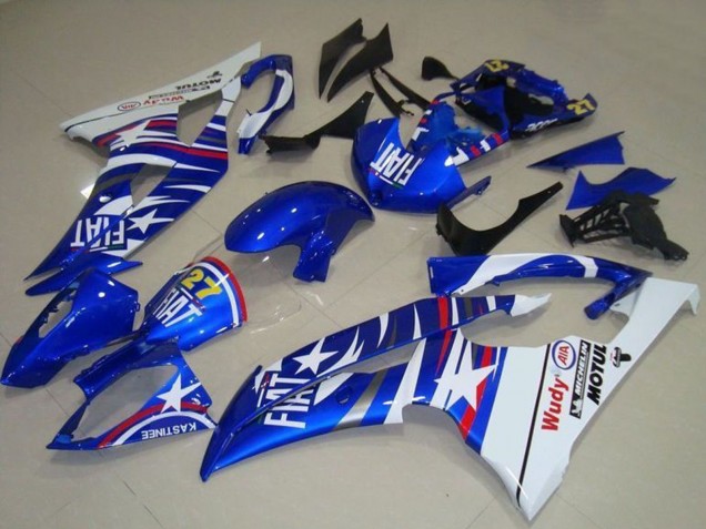 Carenado Moto Yamaha YZF R6 2008-2016 - Blanco Azul Fiat Motul Michelin 27