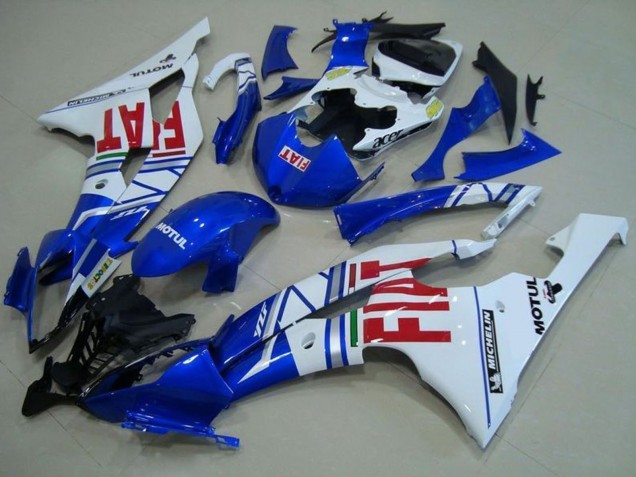 Carenado Moto Yamaha YZF R6 2008-2016 - Blanco Azul Rojo Fiat Motul Michelin
