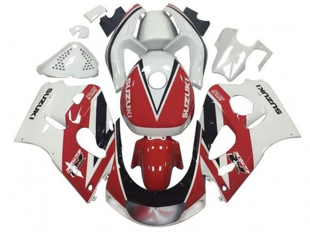 Carenado Moto Suzuki GSXR 600 / GSXR 750 1996-2000 - Rojo Blanco Negro Raya
