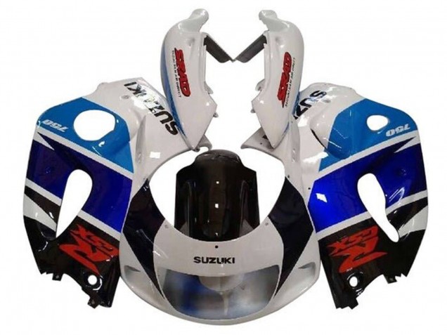 Carenado Moto Suzuki GSXR 600 / GSXR 750 1996-2000 - Blanco Negro Double Azul Rojo