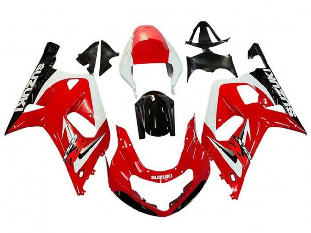 Carenado Moto Suzuki GSXR 600 / GSXR 750 2001-2003 - Rojo Blanco Negro Brillante