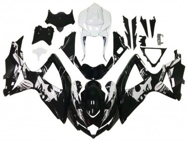 Carenado Moto Suzuki GSXR 600 / GSXR 750 2008-2010 - Blanco Negro Brillante Leyla