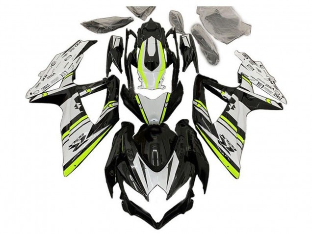 Carenado Moto Suzuki GSXR 600 / GSXR 750 2008-2010 - Blanco Verde Negro Brillante
