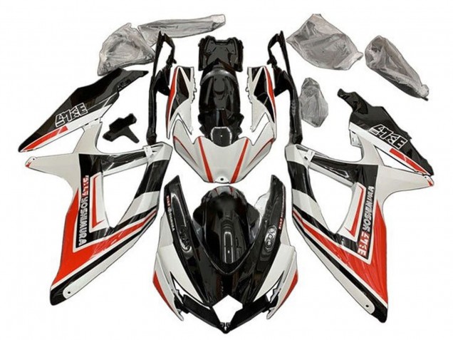 Carenado Moto Suzuki GSXR 600 / GSXR 750 2008-2010 - Blanco Naranja Negro Brillante Yoshimura