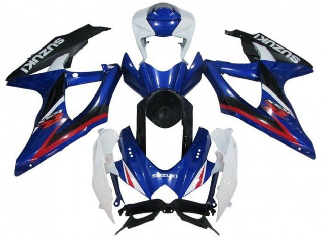 Carenado Moto Suzuki GSXR 600 / GSXR 750 2008-2010 - Blanco Azul Rojo Negro