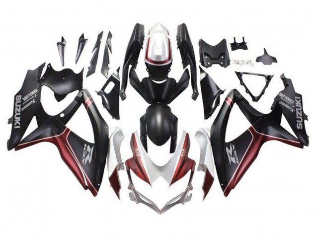 Carenado Moto Suzuki GSXR 600 / GSXR 750 2008-2010 - Blanco Rojo Negro Mate