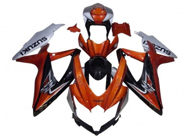 Carenados Moto Suzuki GSXR 600 / GSXR 750 2008-2010 - Plata Naranja Negro Brillante