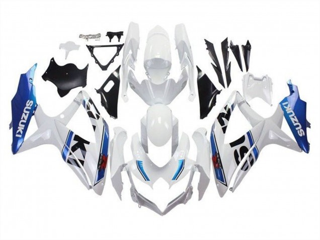 Carenado Moto Suzuki GSXR 600 / GSXR 750 2008-2010 - Blanco Azul Raya