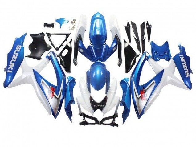 Carenado Moto Suzuki GSXR 600 / GSXR 750 2008-2010 - Blanco Azul Claro Rojo