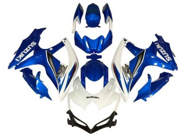Carenado Moto Suzuki GSXR 600 / GSXR 750 2008-2010 - Blanco Azul Plata