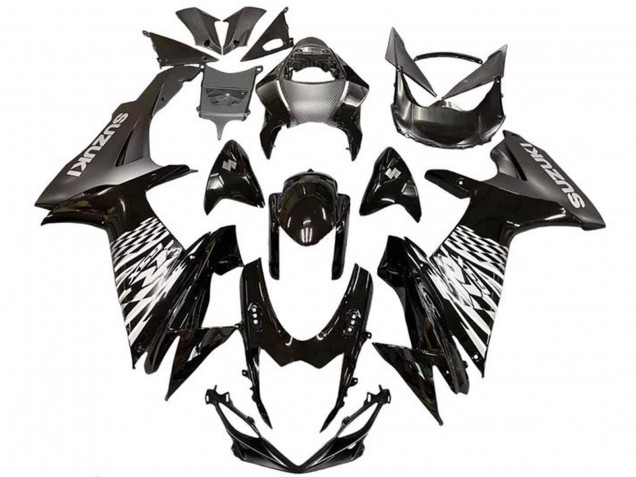 Carenado Moto Suzuki GSXR 600 / GSXR 750 2011-2024 - Negro Brillante Plata