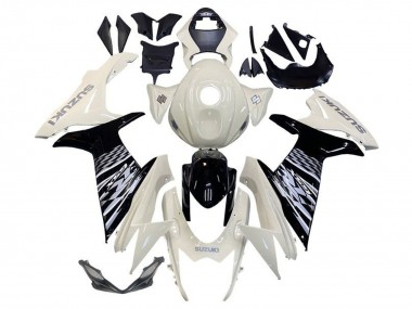 Carenados Moto Suzuki GSXR 600 / GSXR 750 2011-2024 - Blanco Negro Brillante