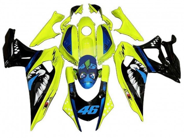 Carenado Moto Yamaha YZF R7 2021-2024 - Amarillo Negro Tiburón