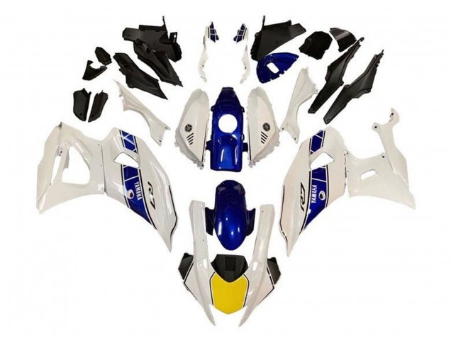 Carenado Moto Yamaha YZF R7 2021-2024 - Blanco Amarillo Azul Raya