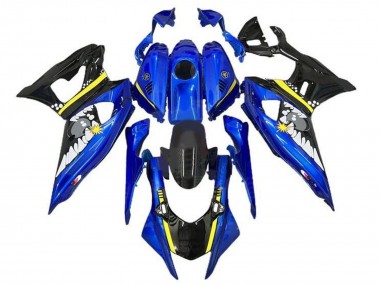 Carenado Moto Yamaha YZF R7 2021-2024 - Azul Negro Amarillo Tiburón