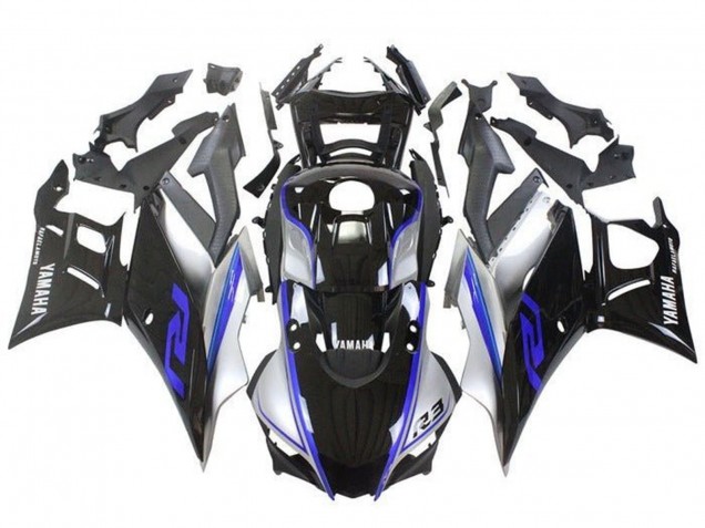 Carenado Moto Yamaha YZF R3/R25 2019-2021 - Plata Azul Negro