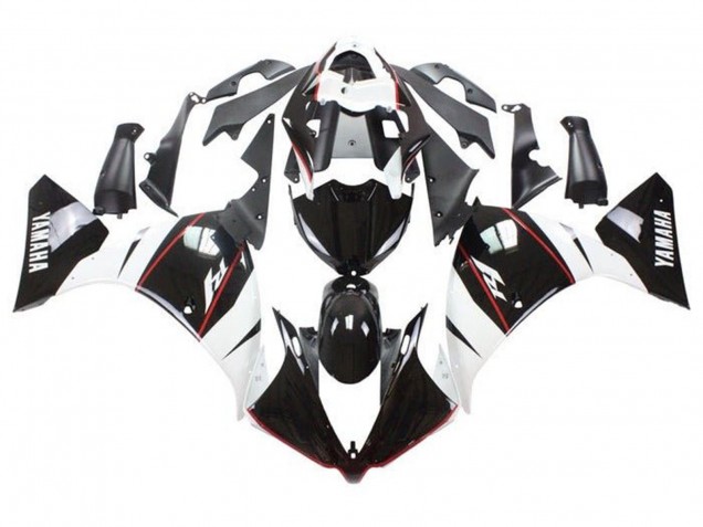Carenado Moto Yamaha YZF 1000 R1 2009-2011 - Blanco Negro Rojo Raya