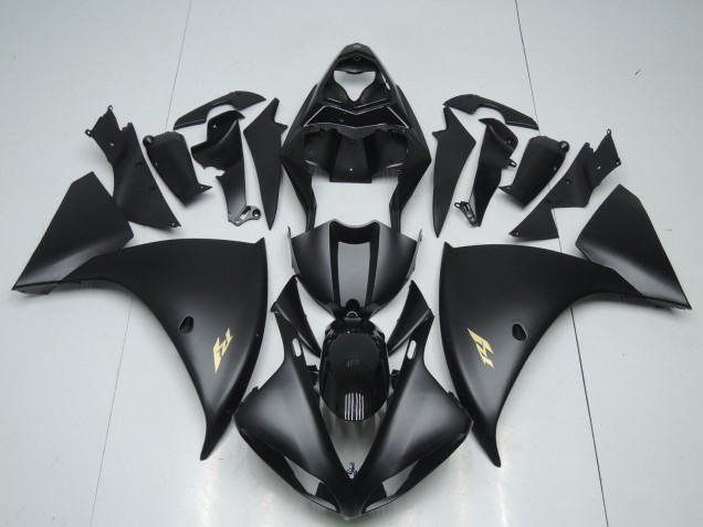 Carenado Moto Yamaha YZF 1000 R1 2009-2011 - Negro Mate Oro Calcomanía