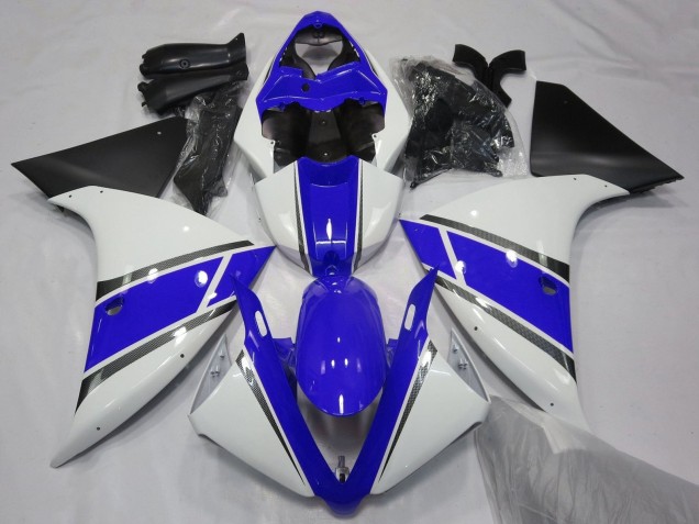 Carenado Moto Yamaha YZF 1000 R1 2009-2011 - Blanco Azul Plata Negro Mate