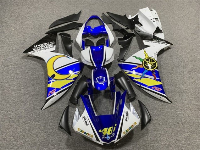 Carenado Moto Yamaha YZF 1000 R1 2009-2011 - Blanco Azul Amarillo Negro Sol Luna