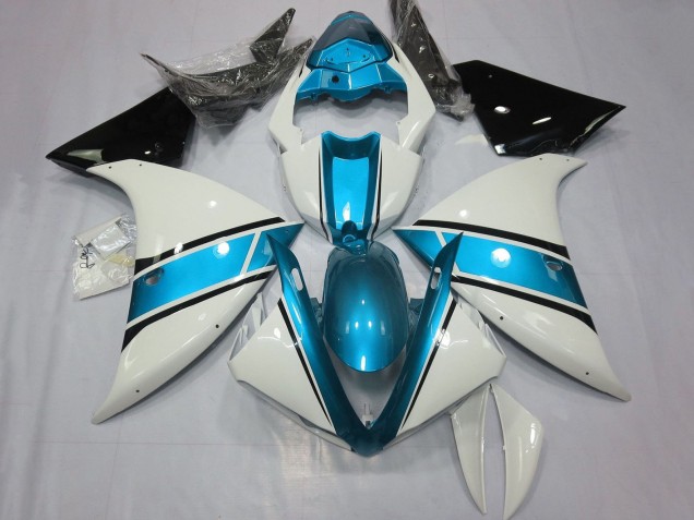 Carenado Moto Yamaha YZF 1000 R1 2009-2011 - Blanco Azul Claro Negro