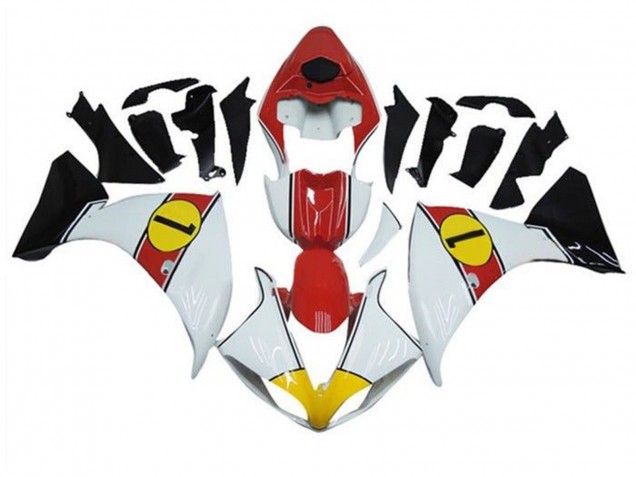 Carenado Moto Yamaha YZF 1000 R1 2009-2011 - Blanco Rojo Amarillo Negro