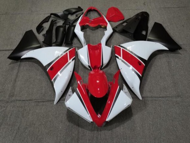 Carenado Moto Yamaha YZF 1000 R1 2012-2014 - Rojo Blanco Negro Mate