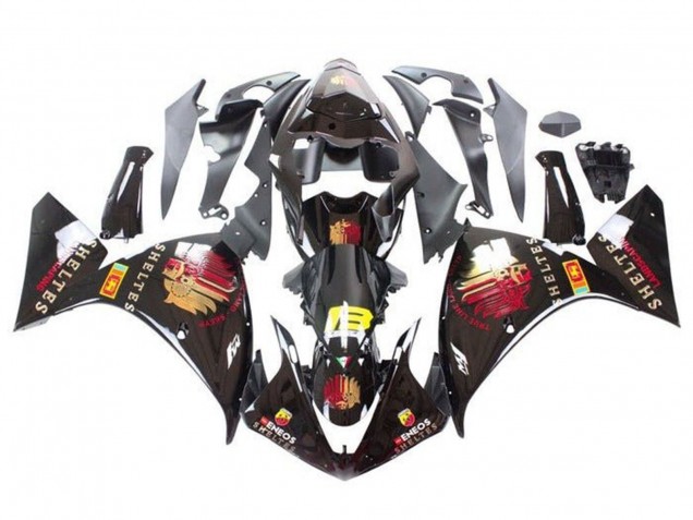Carenado Moto Yamaha YZF 1000 R1 2012-2014 - Negro Brillante Rojo Amarillo Sheltes