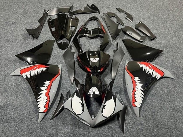 Carenado Moto Yamaha YZF 1000 R1 2012-2014 - Negro Brillante Blanco Rojo Tiburón