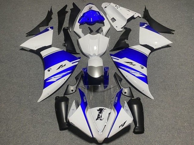 Carenado Moto Yamaha YZF 1000 R1 2012-2014 - Blanco Azul Negro Plata Raya