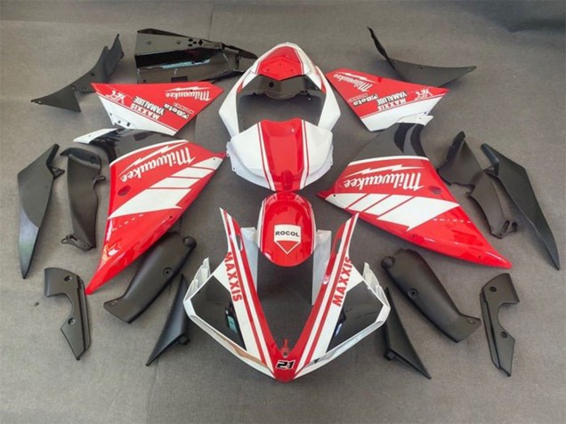 Carenado Moto Yamaha YZF 1000 R1 2012-2014 - Blanco Rojo Milwaukee Rocol Maxxis