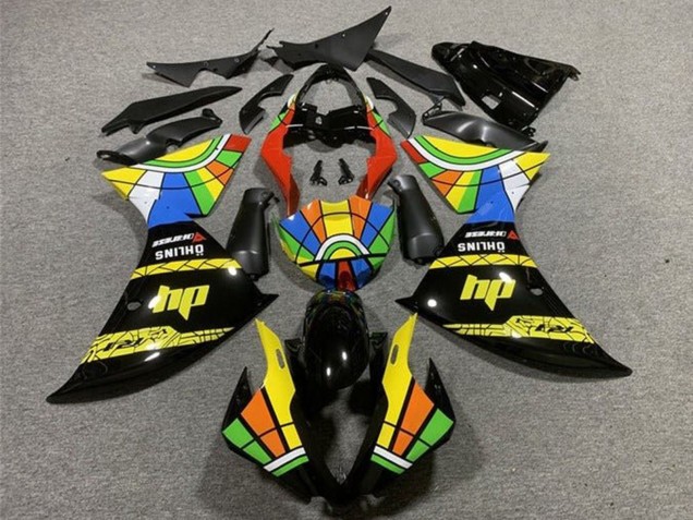 Carenado Moto Yamaha YZF 1000 R1 2012-2014 - Negro Brillante Amarillo Rojo Azul Verde HP RuedaColores