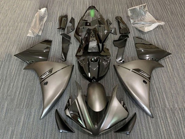 Carenado Moto Yamaha YZF 1000 R1 2012-2014 - Gris Mate Negro Brillante
