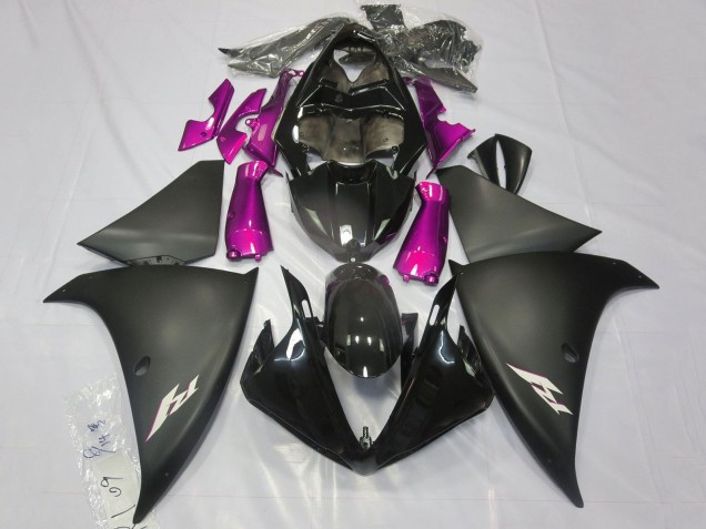 Carenado Moto Yamaha YZF 1000 R1 2012-2014 - Negro Brillante Negro Mate Rosa