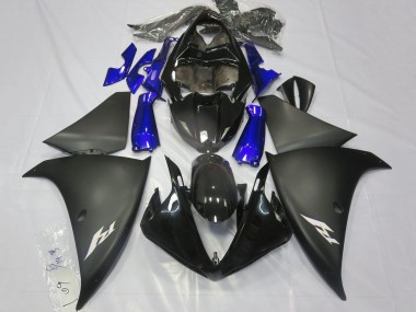 Carenado Moto Yamaha YZF 1000 R1 2012-2014 - Negro Brillante Negro Mate Azul