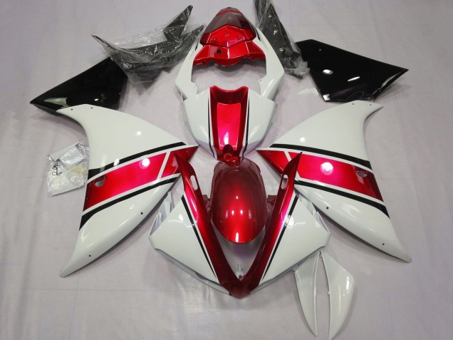 Carenado Moto Yamaha YZF 1000 R1 2012-2014 - Blanco Rojo Negro Brillante